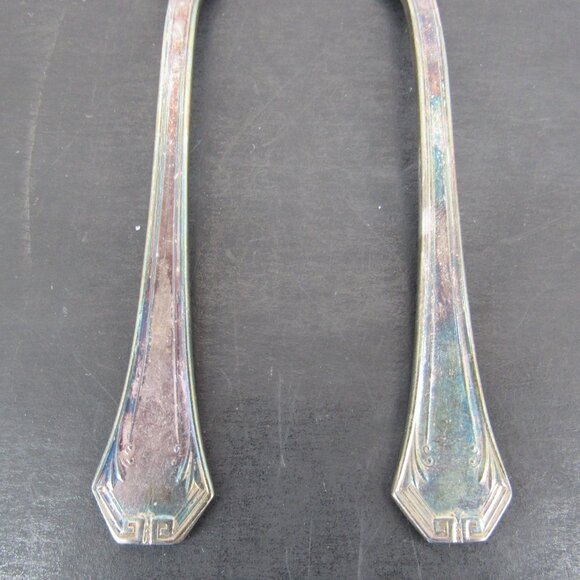 Reed & Barton Pompeian Greek Key & Scrollwork Design Salad Forks Lot of 4 Vntg - Picture 3 of 10